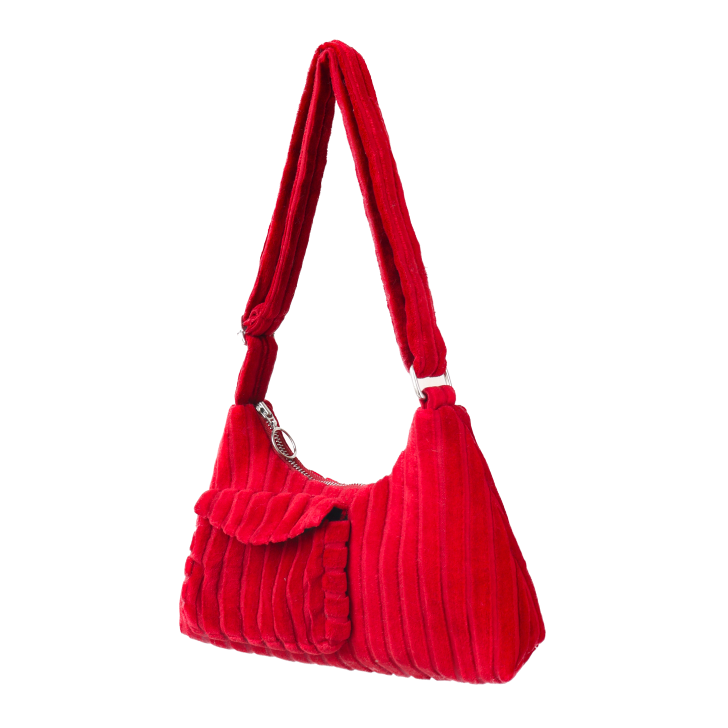 The Red Stripes Cloth Baguette Bag