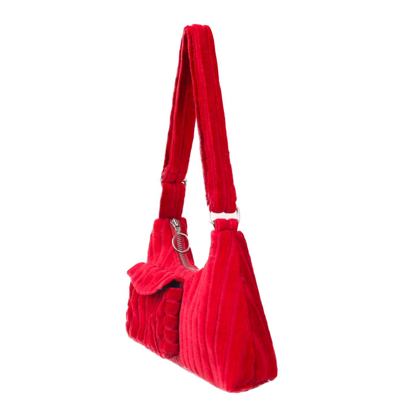 The Red Stripes Cloth Baguette Bag