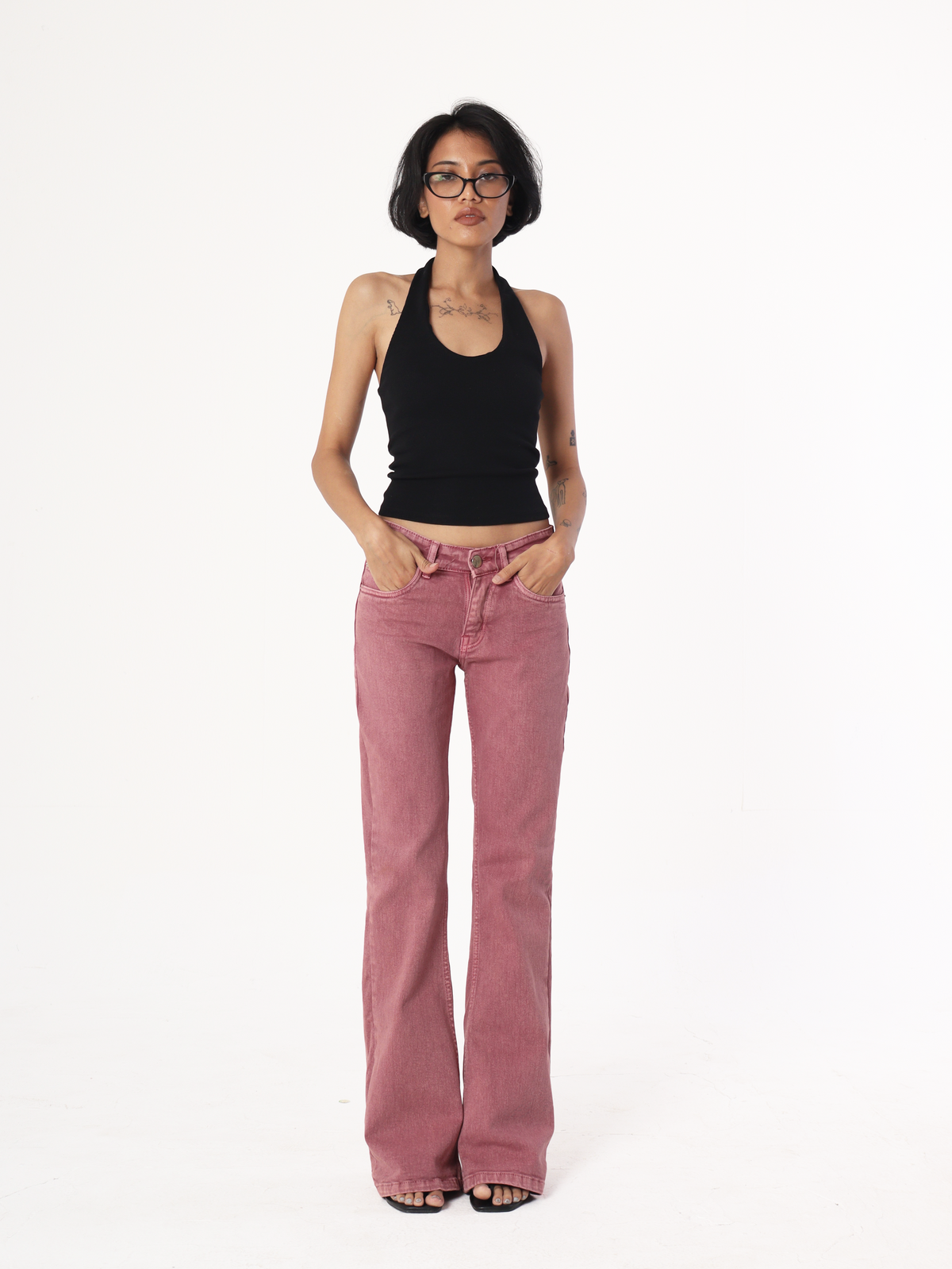 Y2K Bootcut Jeans (Brick)