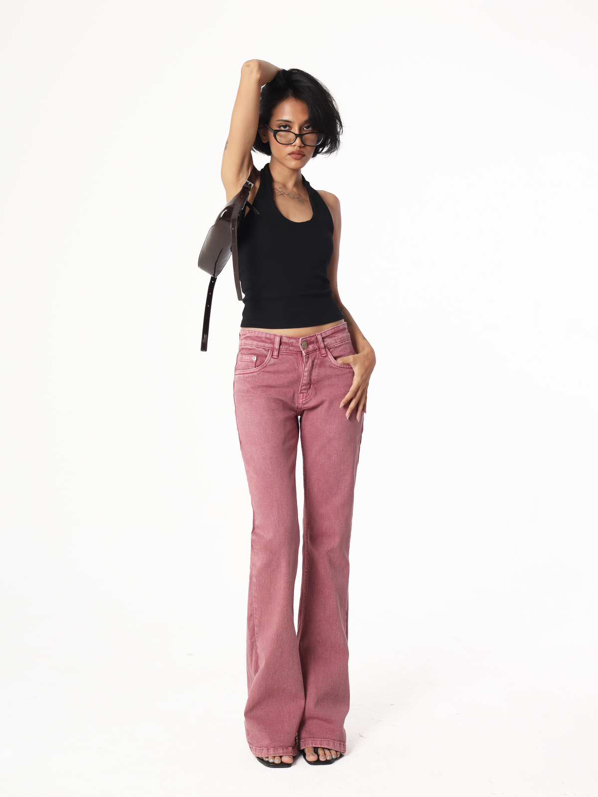 Y2K Bootcut Jeans (Brick)