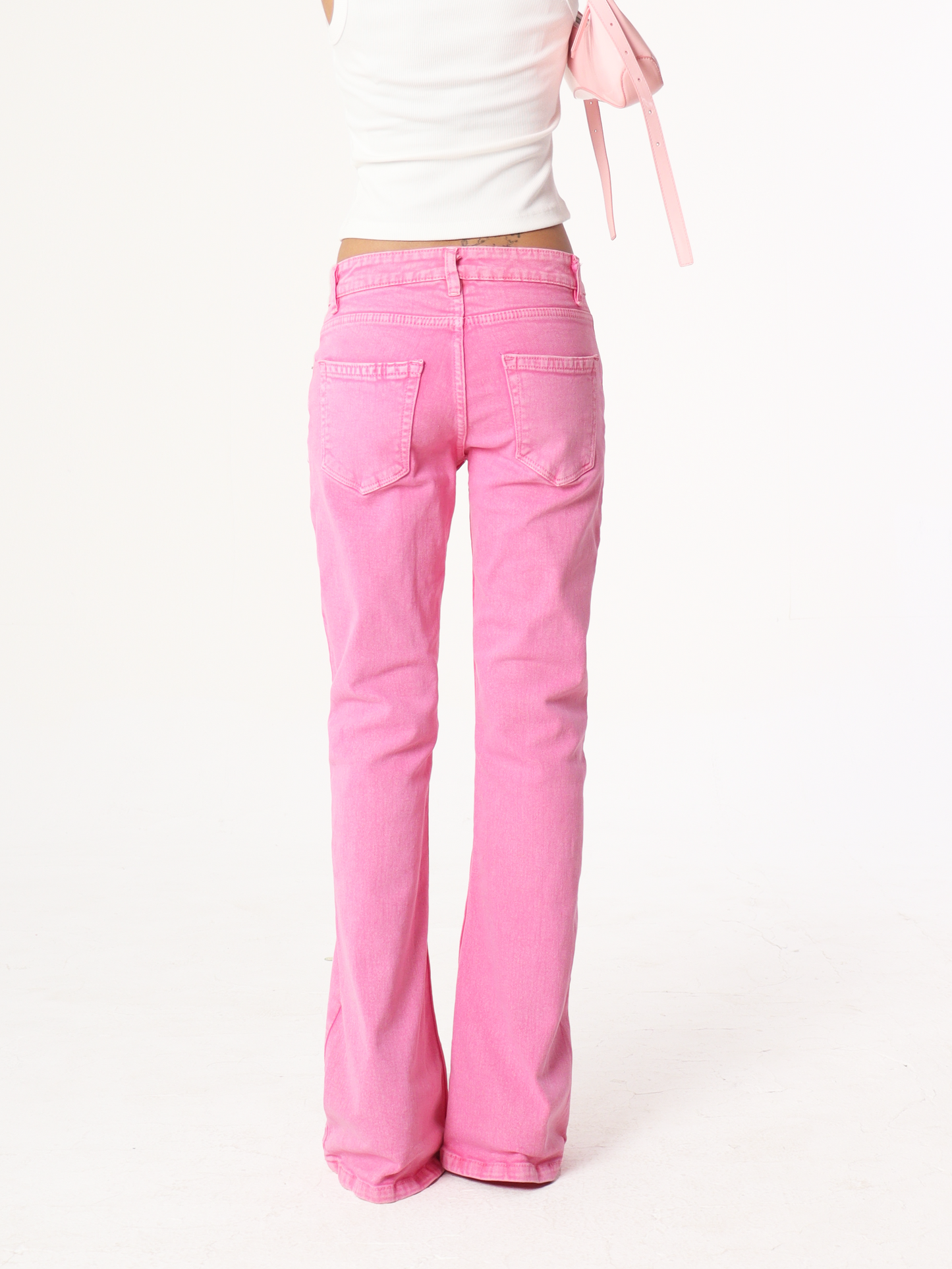 Y2K Bootcut Jeans (Pink)