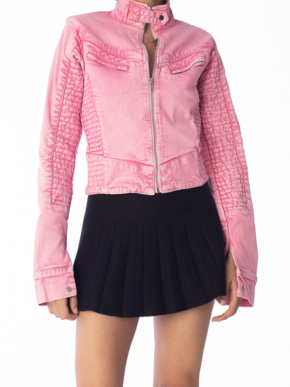 Y2K Biker Jacket (Pink)