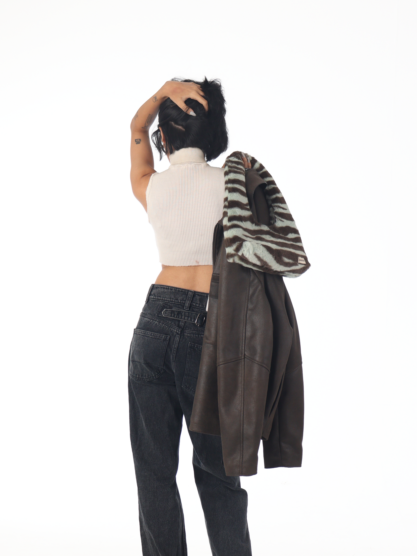 Zebra Hobo Baguette Bag